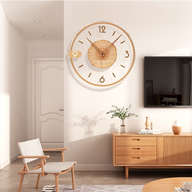 Large Silent Wall Clock – Modern Acrylic and Wood Design for Living Rooms